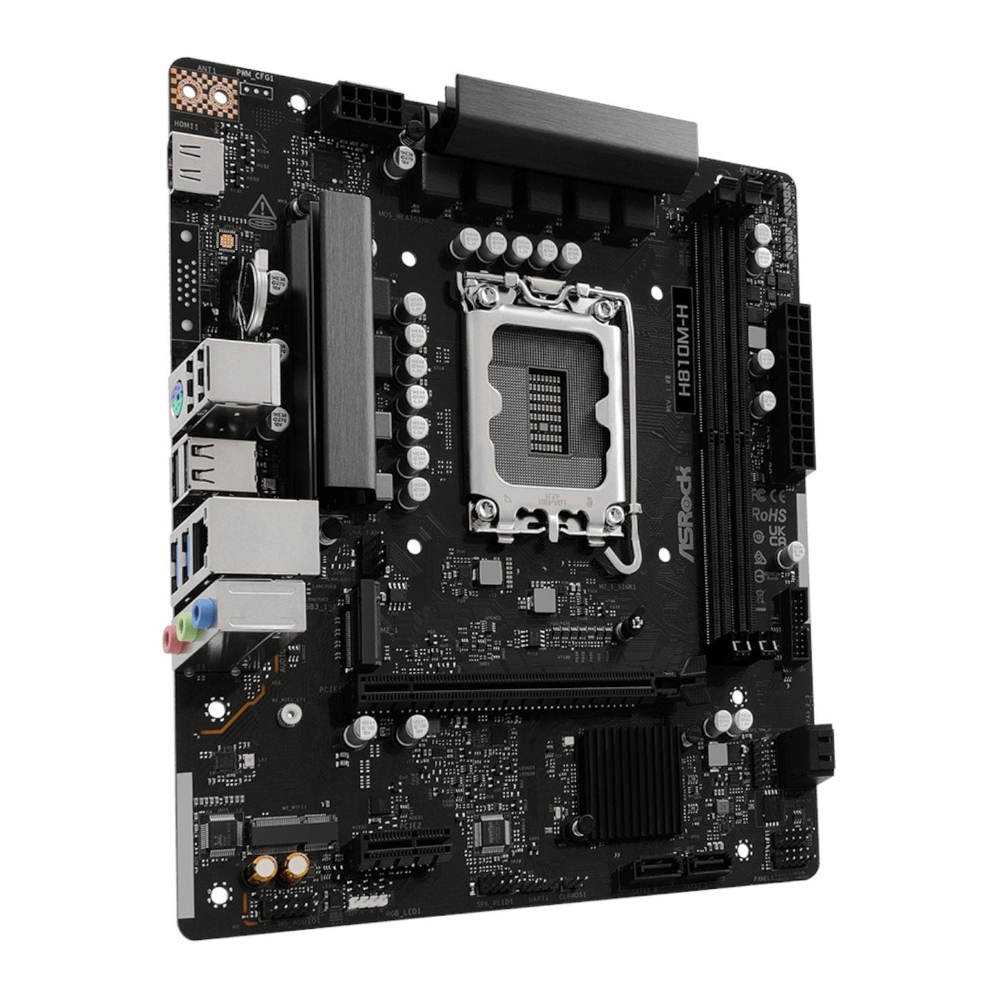ASRock H810M-H Intel LGA1851 Micro ATX Motherboard - Black | dynacor.co.za