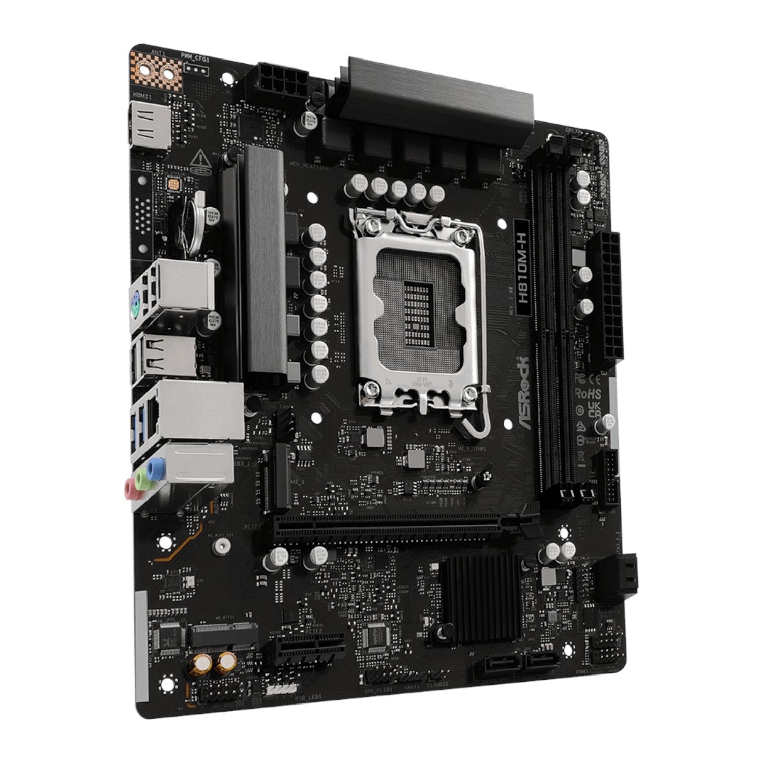 ASRock H810M-H Intel LGA1851 Micro ATX Motherboard - Black | dynacor.co.za