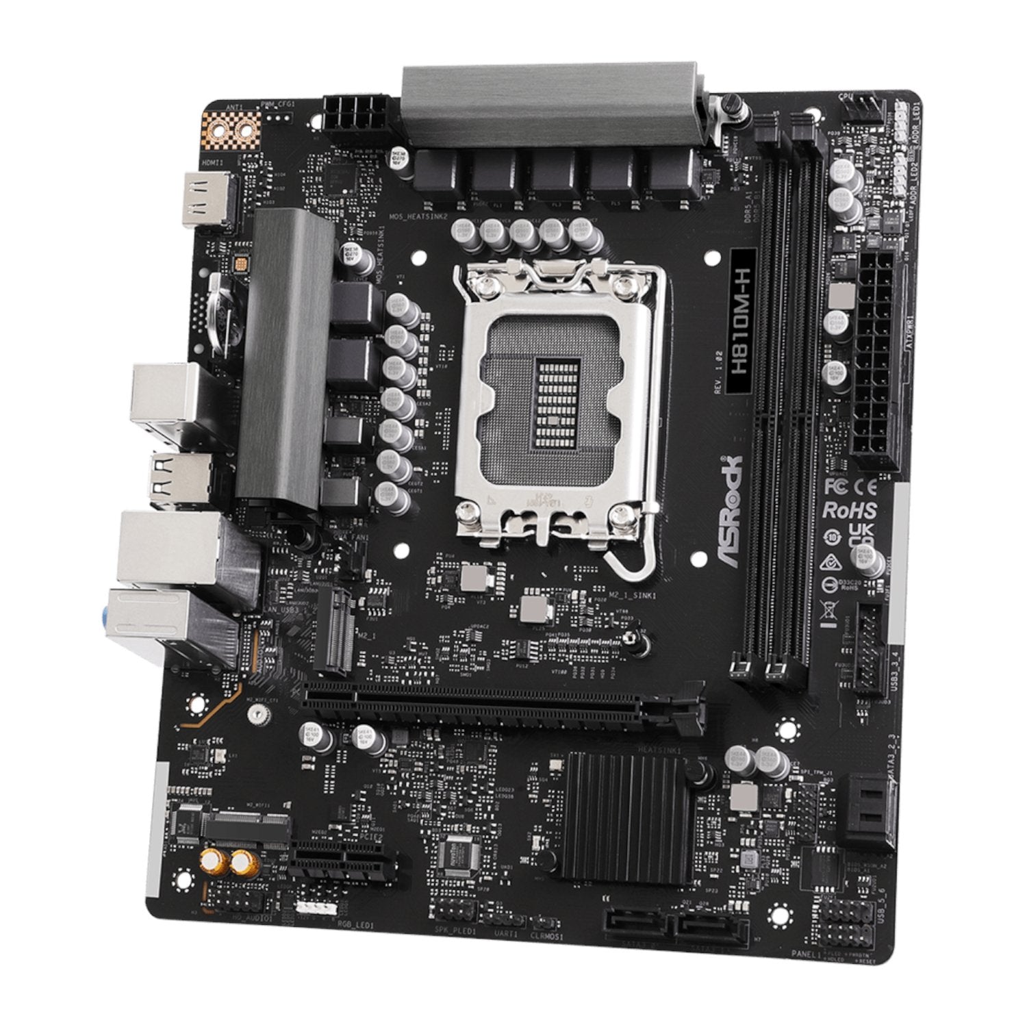 ASRock H810M-H Intel LGA1851 Micro ATX Motherboard - Black | dynacor.co.za