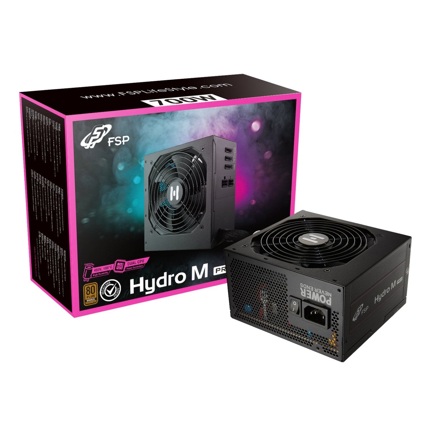 FSP Hydro M Pro 700W 80PLUS Bronze Gen5 Semi-modular Power Supply | dynacor.co.za