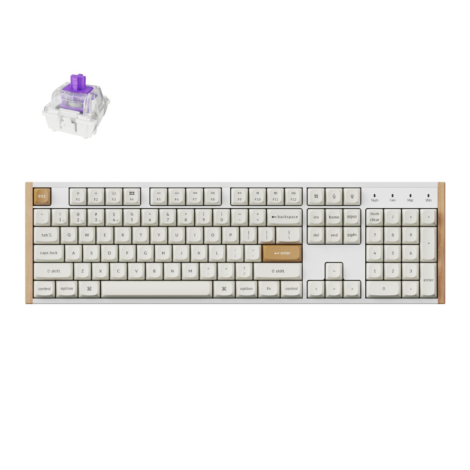 Keychron K10 HE Special Edition Full-size Hot-Swap Gateron Dbl-Rail Nebula Switch RGB Wireless Keyboard - White (Wood + Al) | dynacor.co.za
