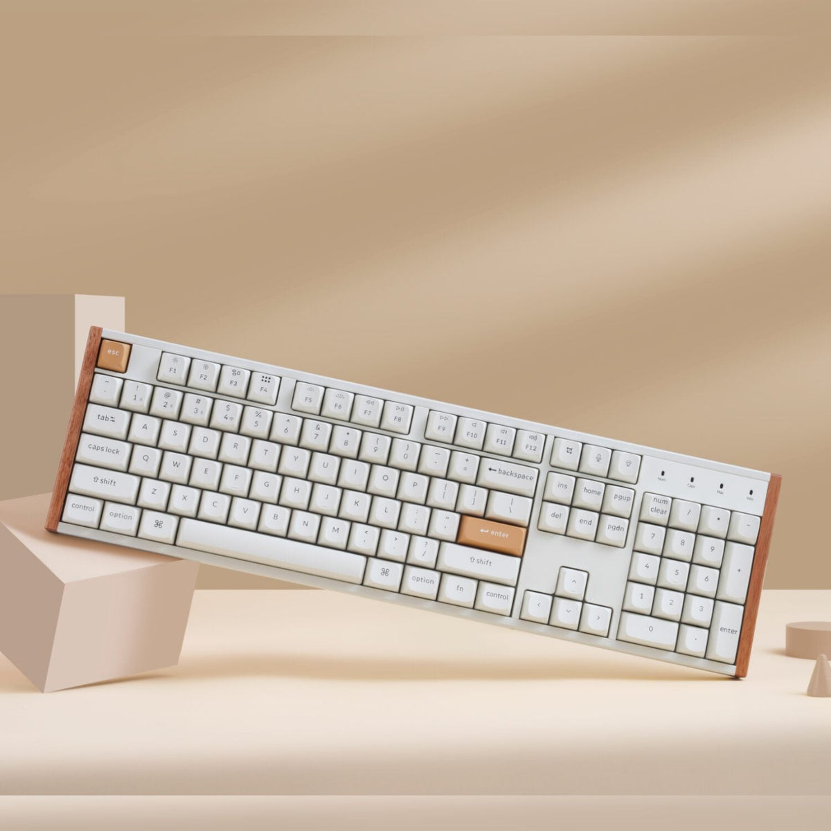 Keychron K10 HE Special Edition Full-size Hot-Swap Gateron Dbl-Rail Nebula Switch RGB Wireless Keyboard - White (Wood + Al) | dynacor.co.za