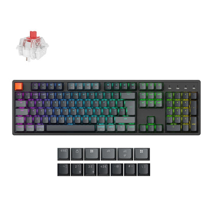 Keychron K10 QMK Full-size RGB Wireless Custom Mechanical Keyboard V.2 (Super RED Switch) – Black | dynacor.co.za