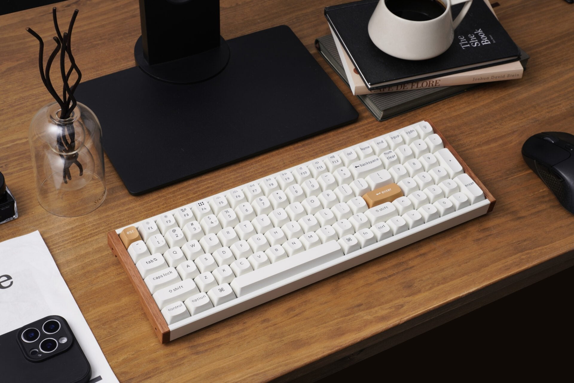 Keychron K4 HE 96% Magnetic Switch Hot-Swap RGB Wireless Keyboard – White (Wood + Aluminium) | dynacor.co.za
