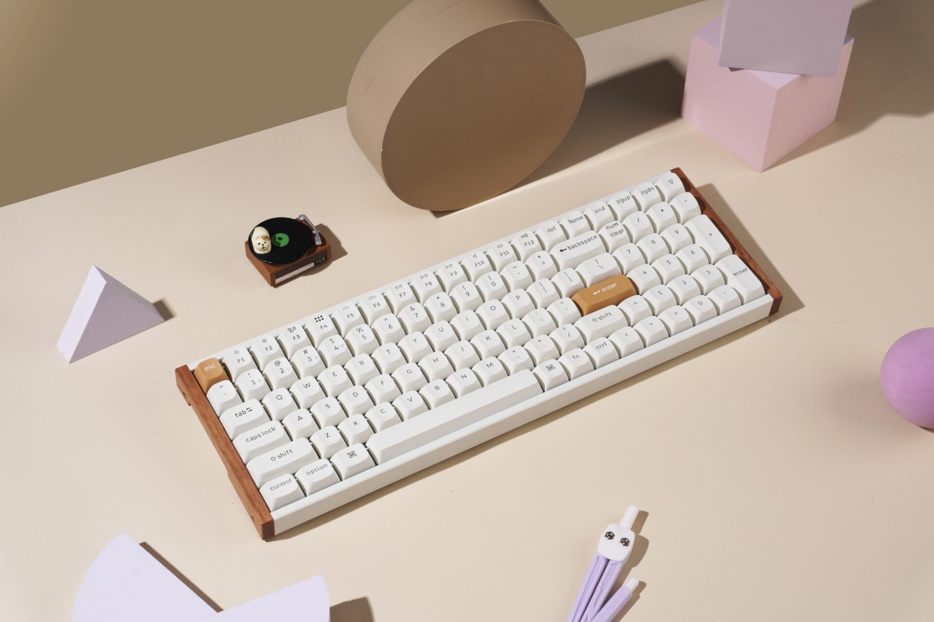 Keychron K4 HE 96% Magnetic Switch Hot-Swap RGB Wireless Keyboard – White (Wood + Aluminium) | dynacor.co.za