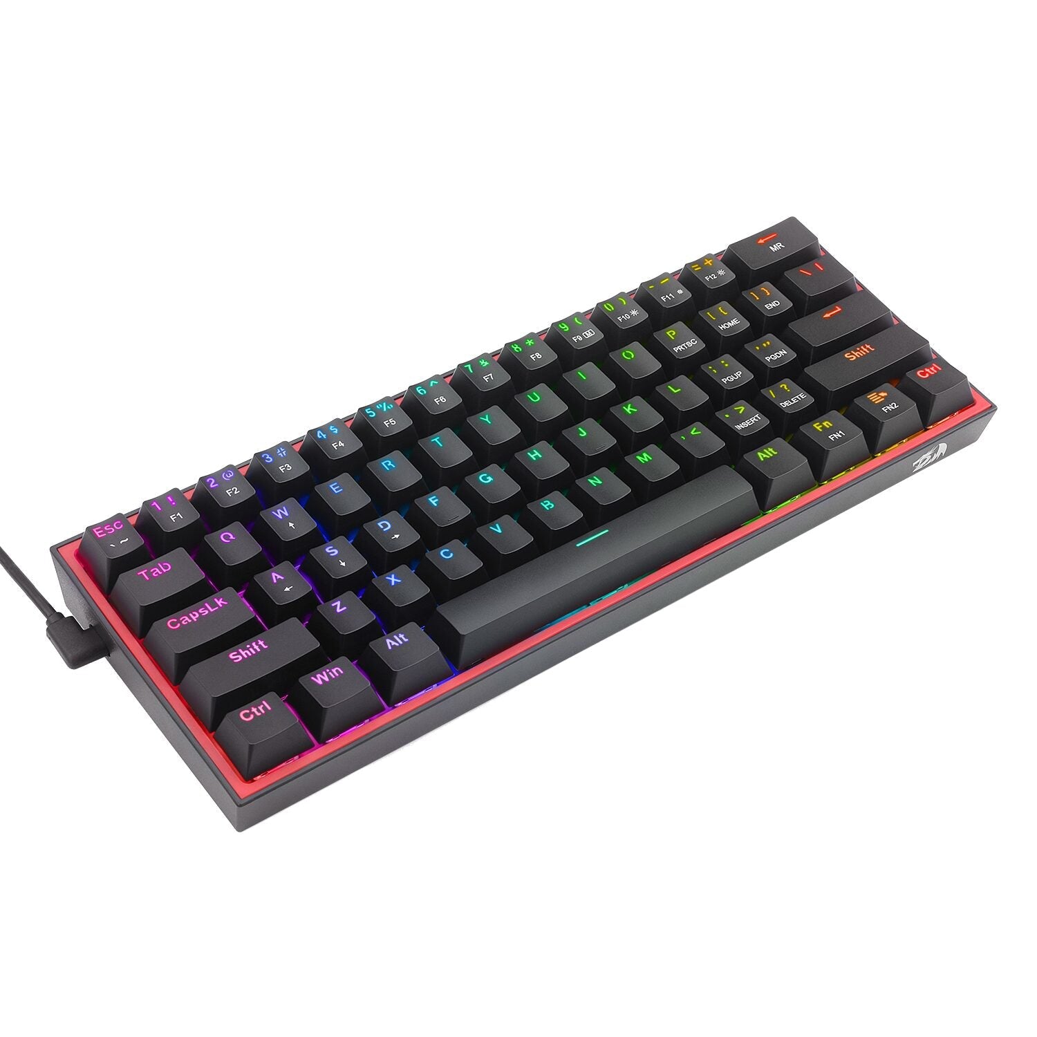 Redragon K616 FIZZ Pro 61-Key RGB Mechanical Gaming Keyboard – Black (60%, RGB, Wireless/Wired, Hot-Swappable) | dynacor.co.za