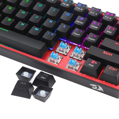 Redragon K616 FIZZ Pro 61-Key RGB Mechanical Gaming Keyboard – Black (60%, RGB, Wireless/Wired, Hot-Swappable) | dynacor.co.za