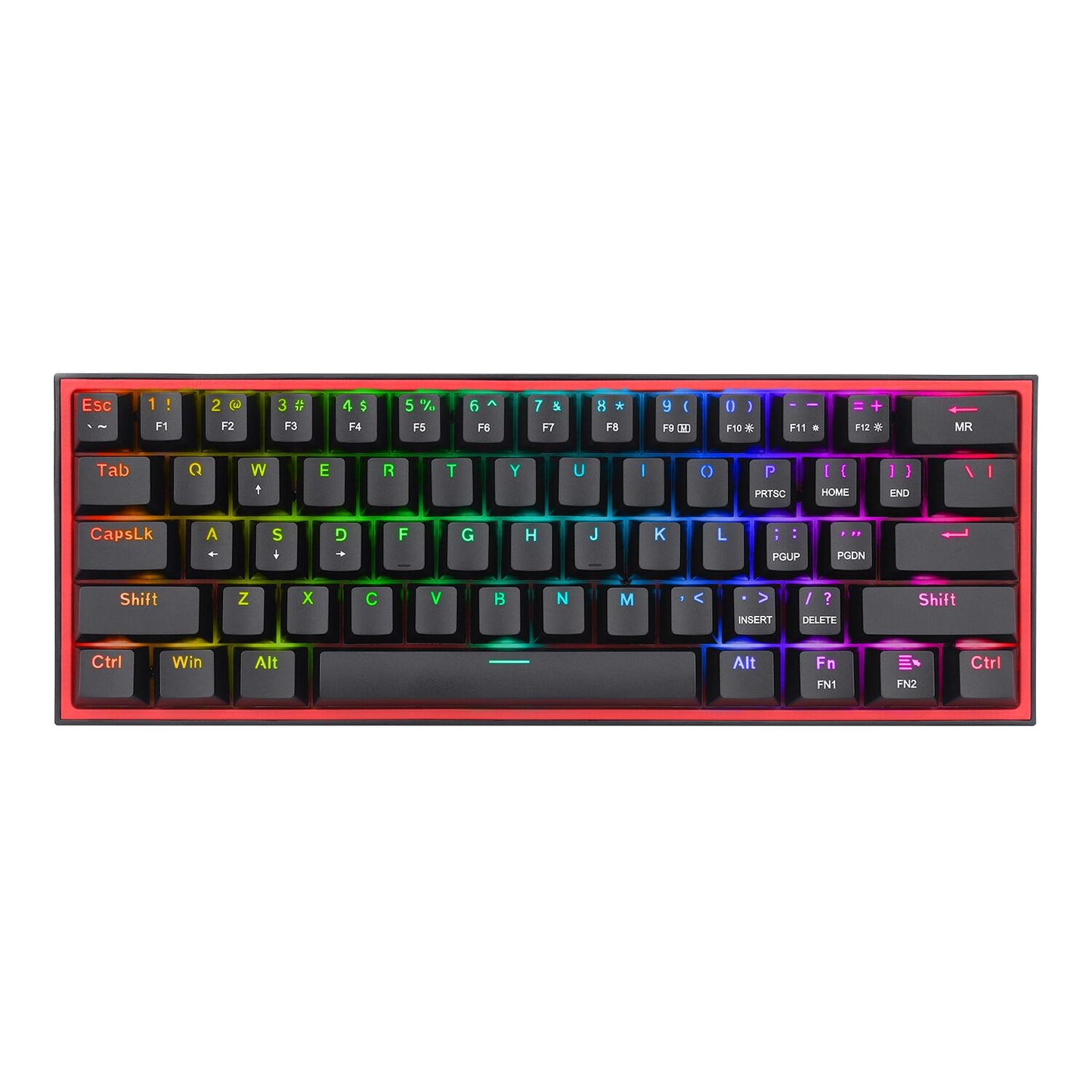 Redragon K616 FIZZ Pro 61-Key RGB Mechanical Gaming Keyboard – Black (60%, RGB, Wireless/Wired, Hot-Swappable) | dynacor.co.za