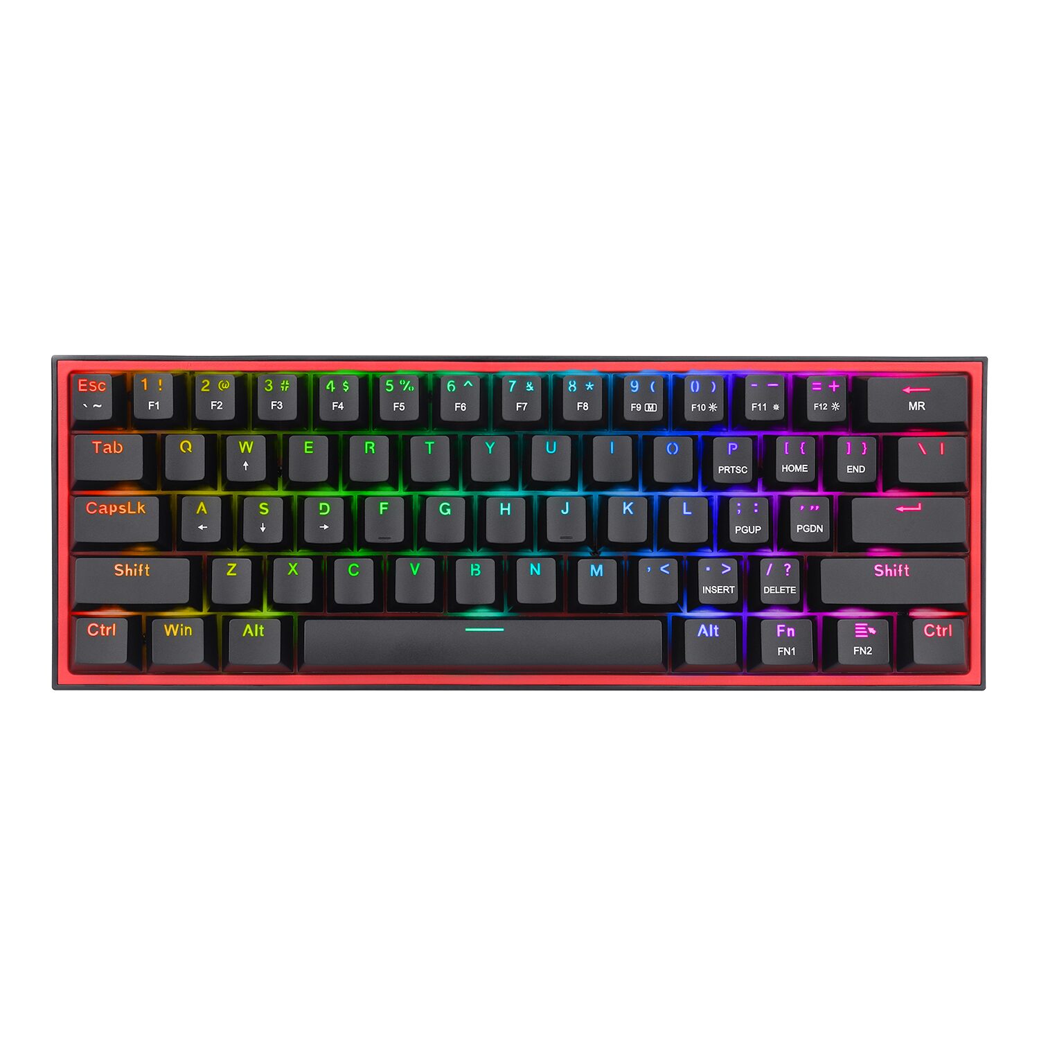 Redragon K616 FIZZ Pro 61-Key RGB Mechanical Gaming Keyboard – Black (60%, RGB, Wireless/Wired, Hot-Swappable) | dynacor.co.za