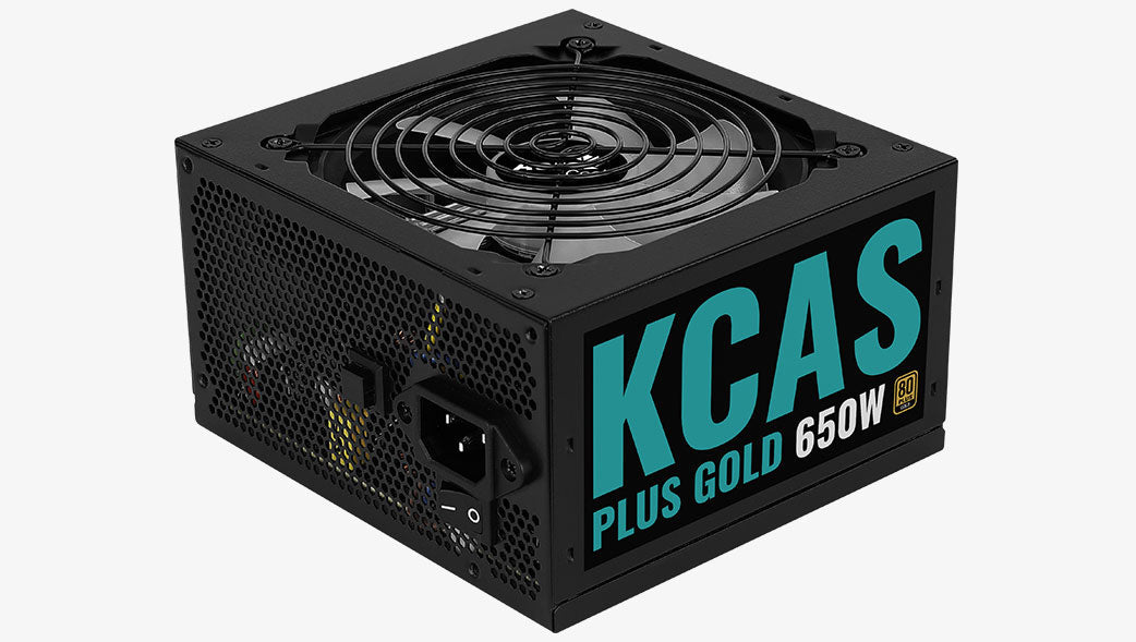 Aerocool KCAS PLUS Gold 650W RGB PSU - ATX 24 PIN; 2x 4+4PIN CPU; 6x SATA; 3x PATA; 2x PCIe 6+2PIN. | dynacor.co.za
