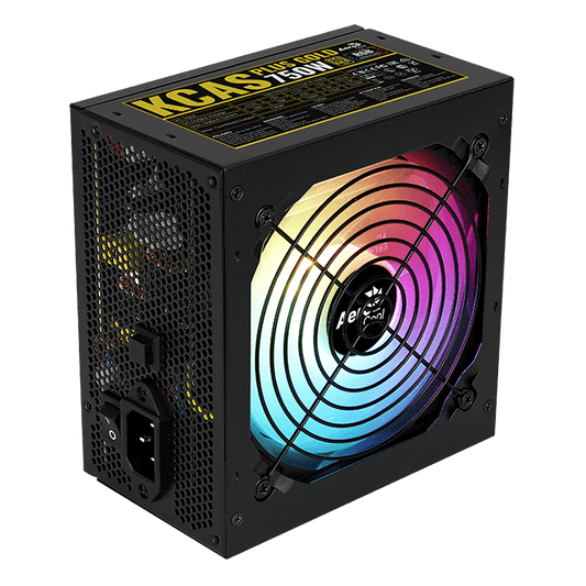 Aerocool KCAS PLUS Gold750W RGB PSU - ATX 24 PIN; 2x 4+4PIN CPU; 8x SATA; 4x PATA; 3x PCIe 6+2PIN. | dynacor.co.za