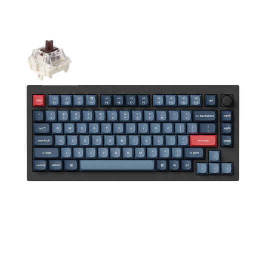 Keychron V1 Max QMK/VIA Wireless Custom Mechanical Keyboard | BROWN Switches – Black | dynacor.co.za