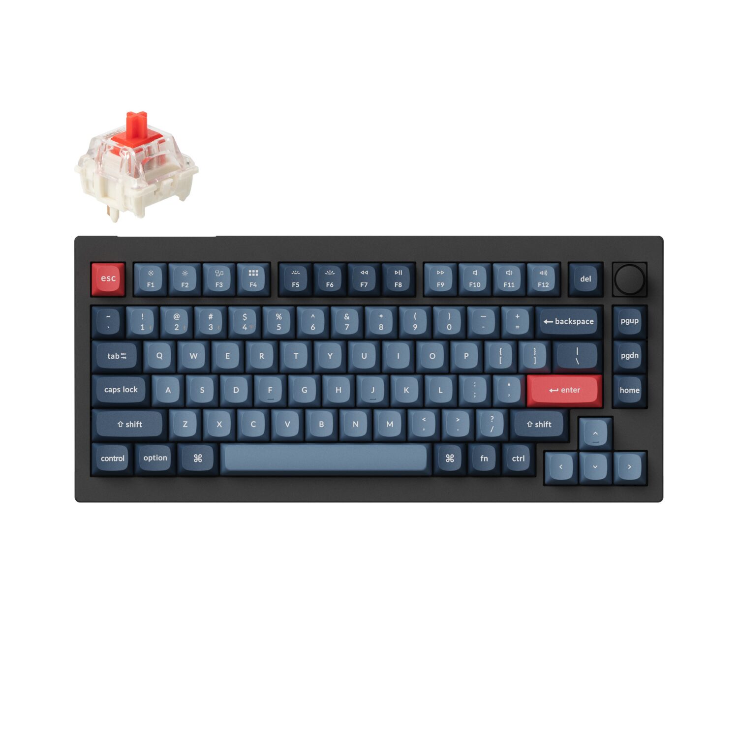 Keychron V1 Max QMK/VIA Wireless Custom Mechanical Keyboard | RED Switches - Black | dynacor.co.za