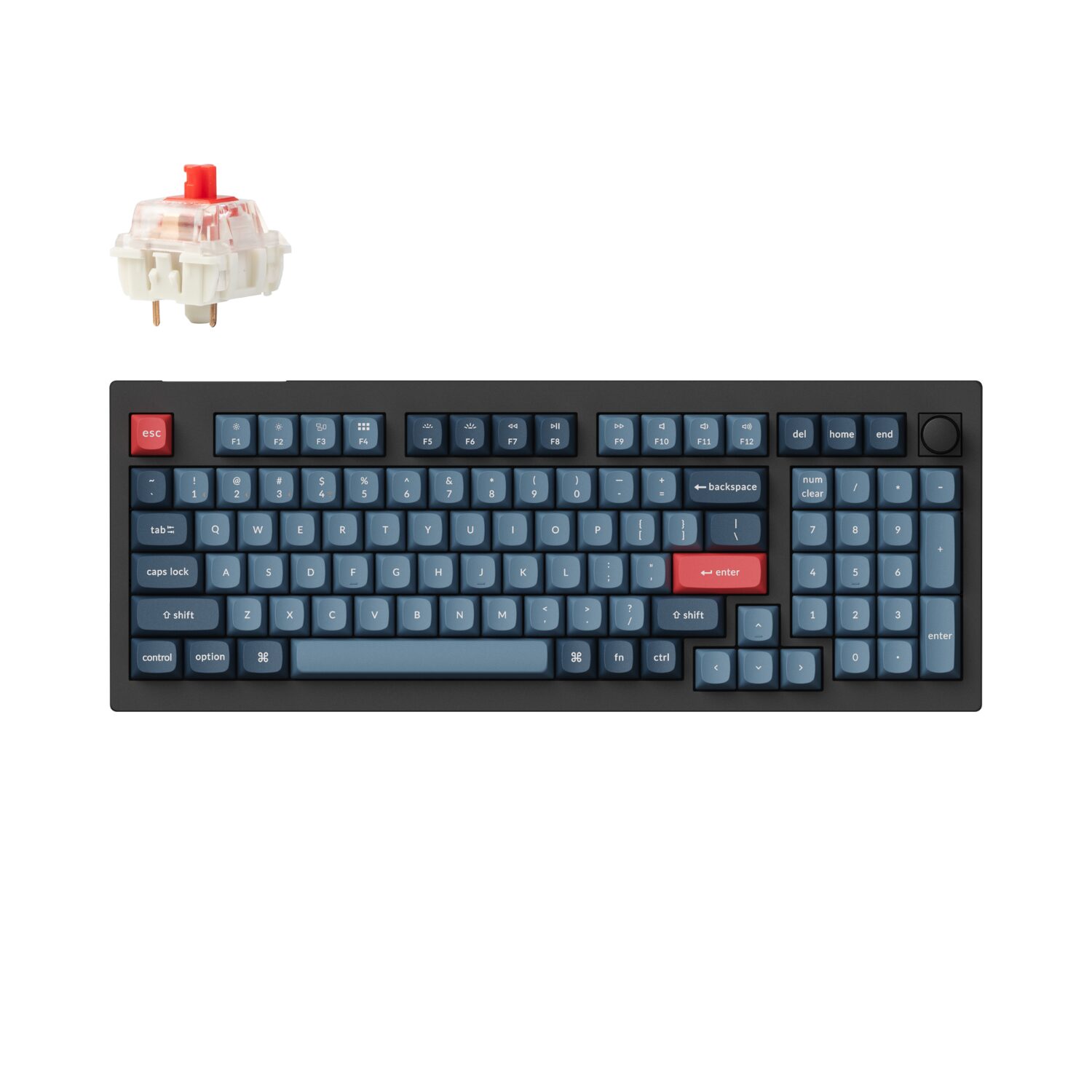 Keychron V5 Max QMK/VIA Wireless Custom Mechanical Keyboard | RED Switch - Black | dynacor.co.za