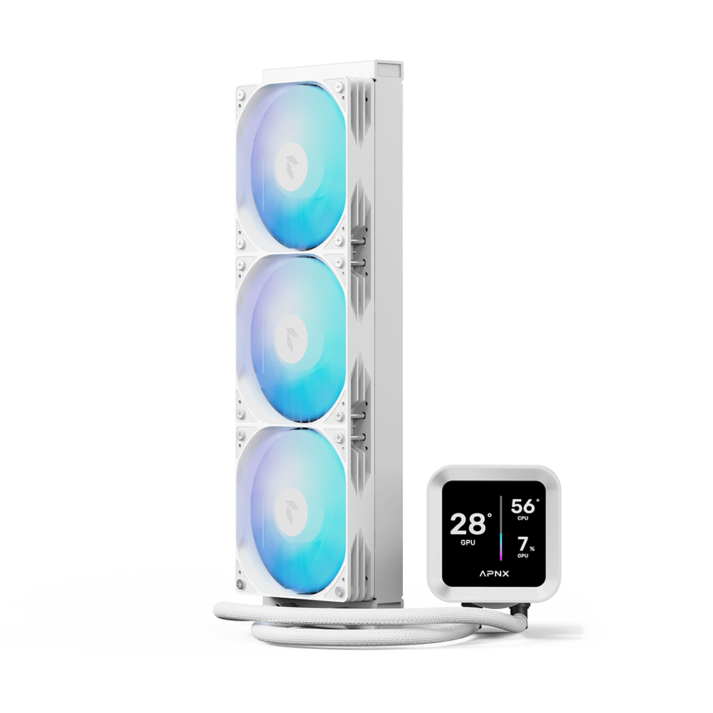 Aerocool APNX White Cooler with 4'' IPS LCD - 360mm | dynacor.co.za
