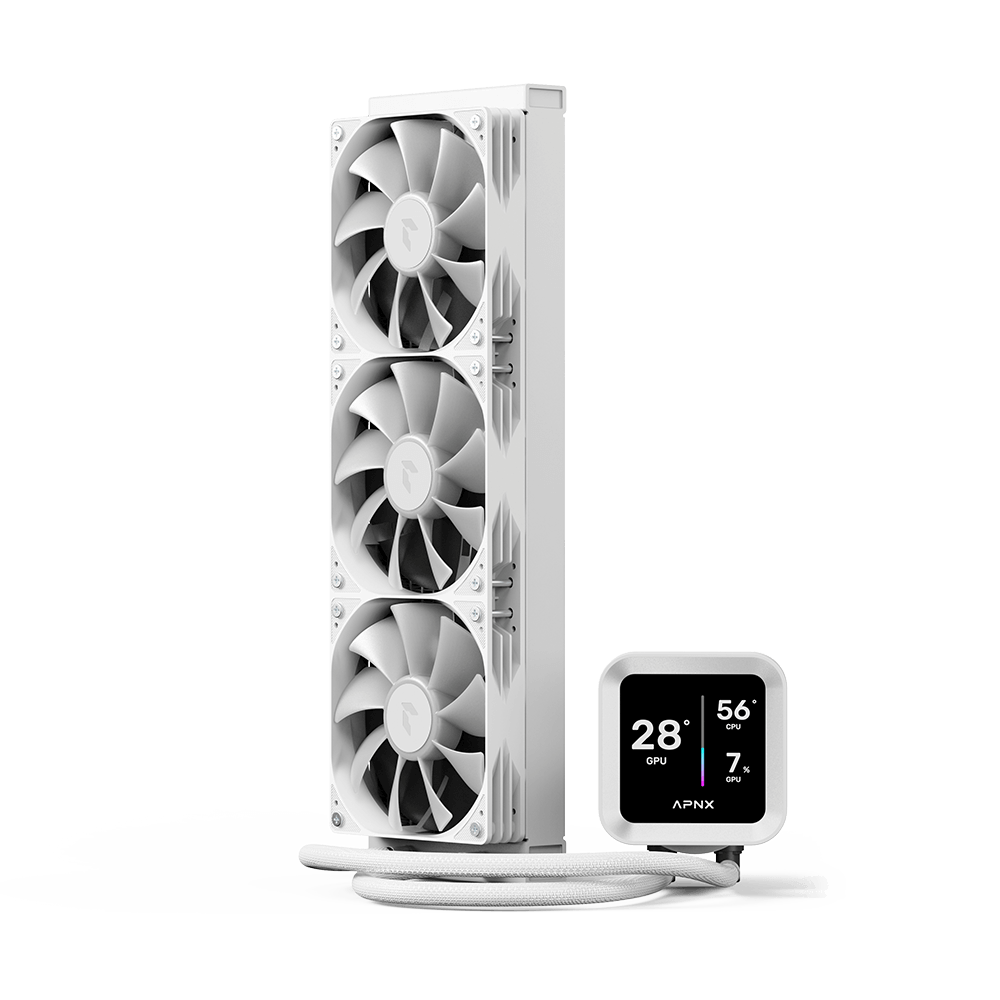 Aerocool APNX White Cooler with 4'' IPS LCD - 360mm | dynacor.co.za