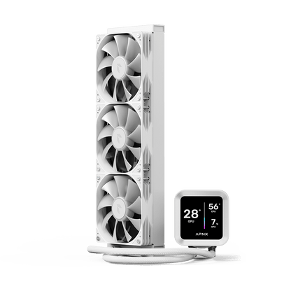 Aerocool APNX White Cooler with 4'' IPS LCD - 360mm | dynacor.co.za