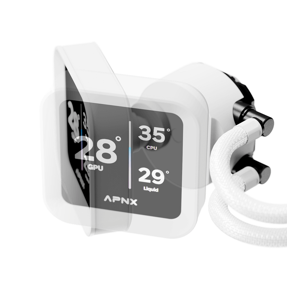 Aerocool APNX White Cooler with 4'' IPS LCD - 360mm | dynacor.co.za