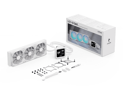 Aerocool APNX White Cooler with 4'' IPS LCD - 360mm | dynacor.co.za