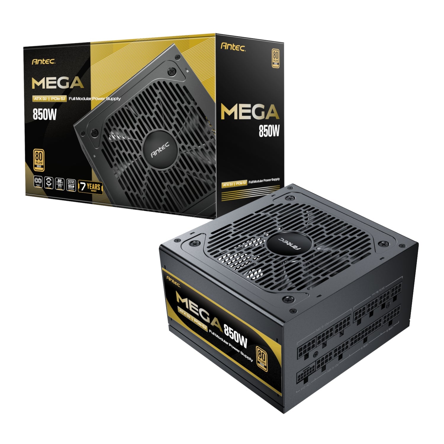Antec MEGA 850W 80 PLUS Gold ATX3.1 PCIE 5.1 Fully Modular Power Supply | dynacor.co.za