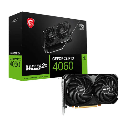 MSI Nvidia GeForce RTX 4060 Ventus 2x Black 8G OC GDDR6X 128-BIT Graphics Card | dynacor.co.za