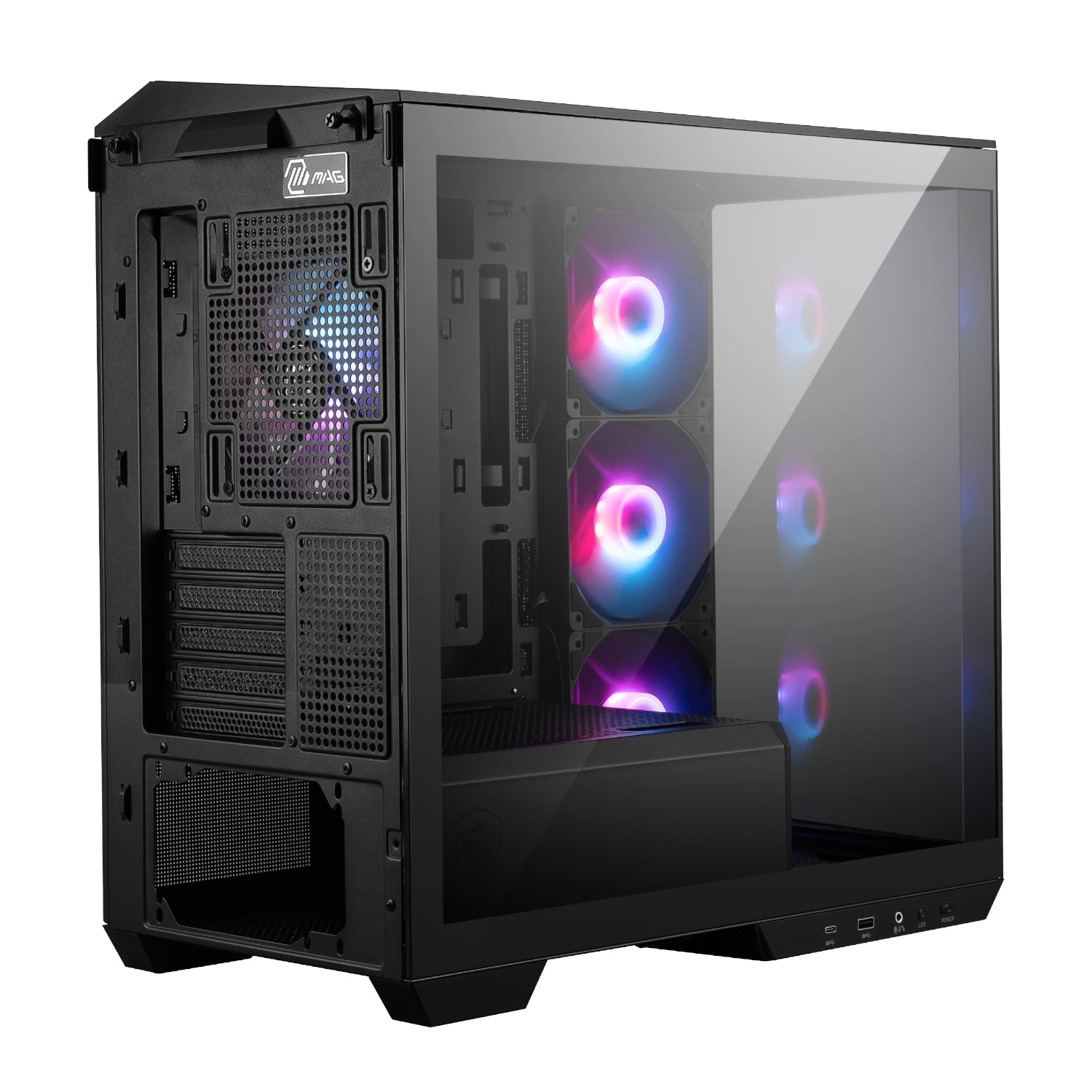 MSI MAG PANO M100R PZ M-ATX ARGB Gaming Chassis - Black | dynacor.co.za