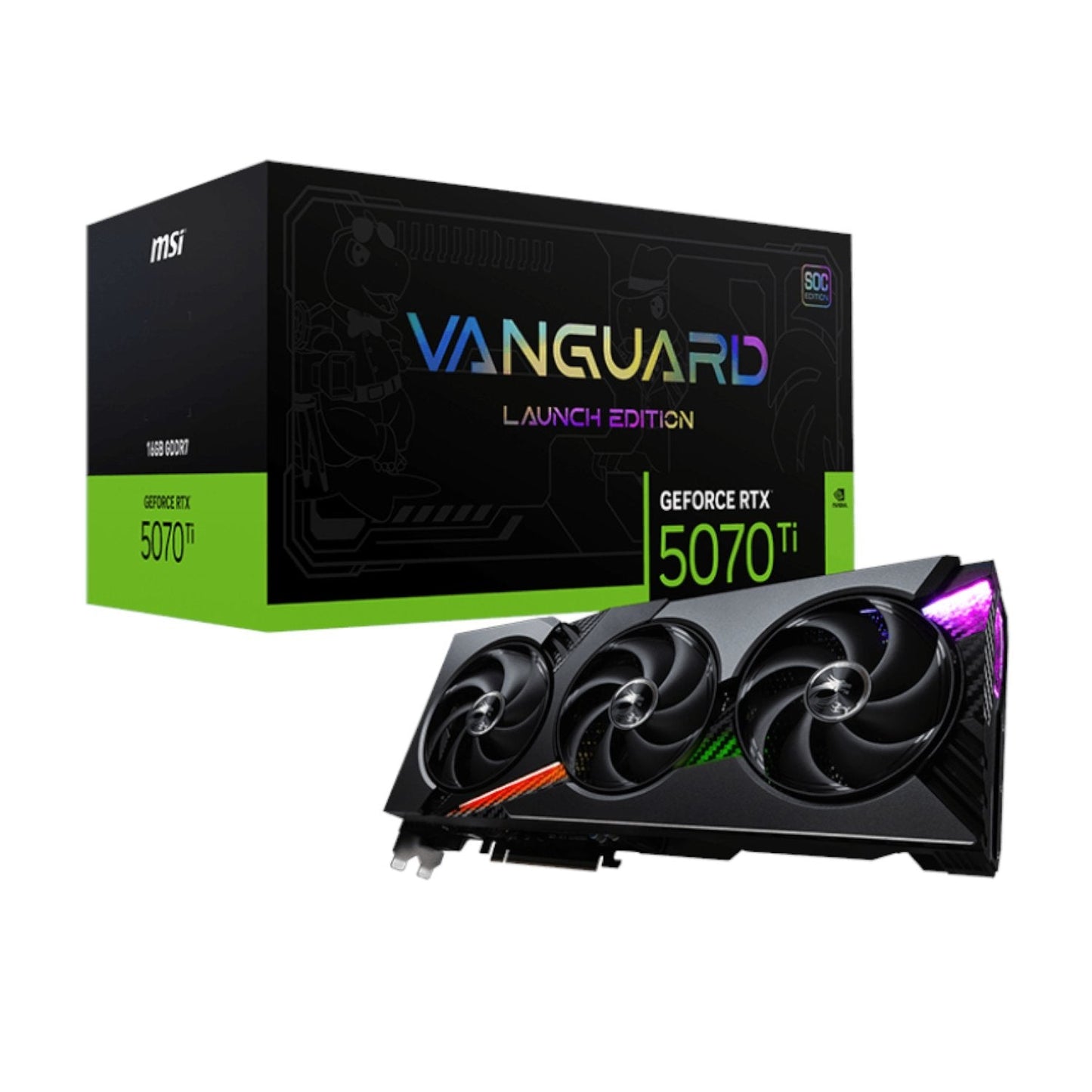 MSI GeForce RTX 5070 Ti 16G VANGUARD SOC Launch Edition Graphics Card | dynacor.co.za