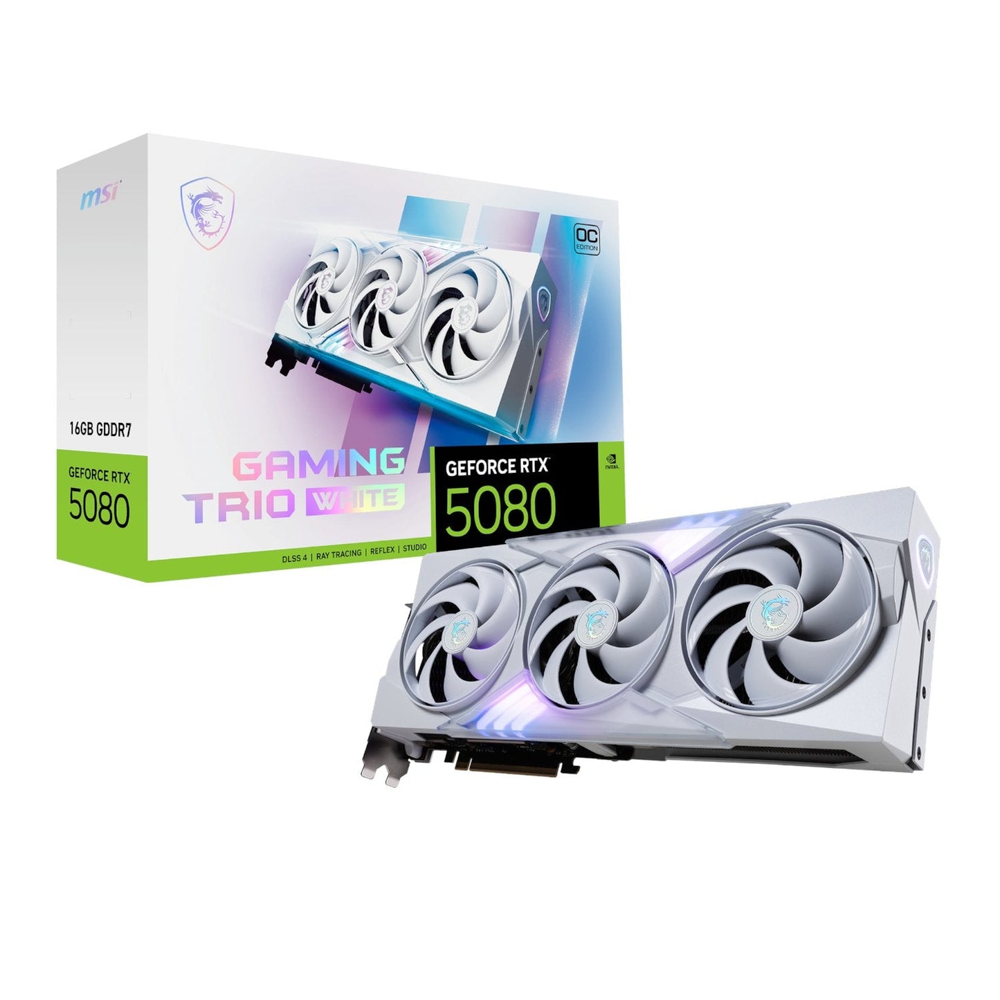 MSI GeForce RTX 5080 GAMING TRIO OC 16G Graphics Card - White | dynacor.co.za