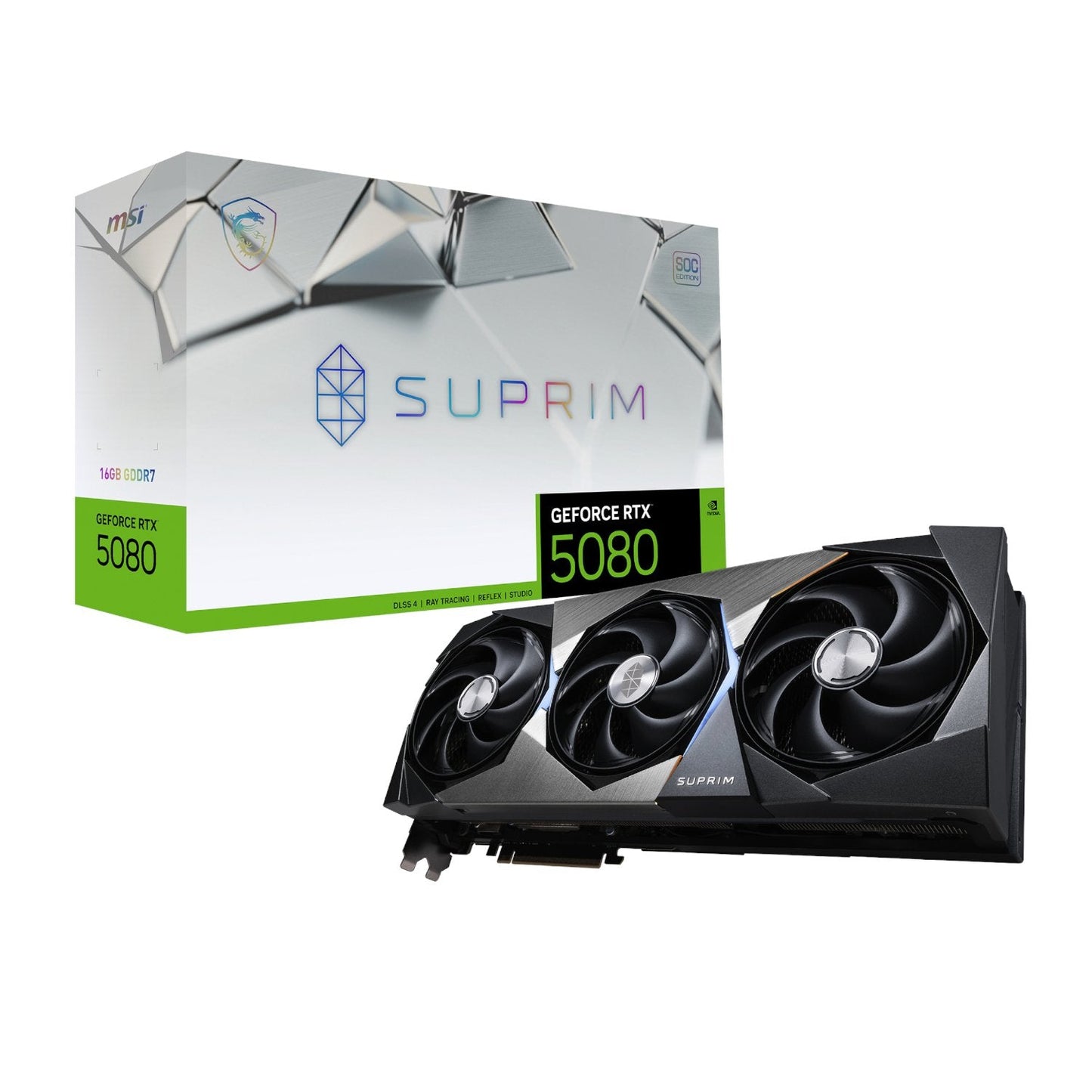 MSI GeForce RTX 5080 SUPRIM SOC 16G Graphics Card | dynacor.co.za