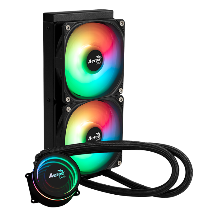 Aerocool Oasis L240 Black - 240mm ARGB Liquid Cooler - Intel LGA1851/LGA1700; AMD AM4/AM5 | dynacor.co.za