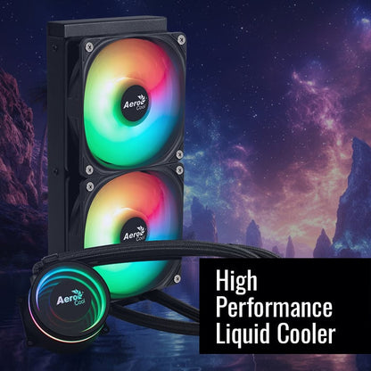 Aerocool Oasis L240 Black - 240mm ARGB Liquid Cooler - Intel LGA1851/LGA1700; AMD AM4/AM5 | dynacor.co.za