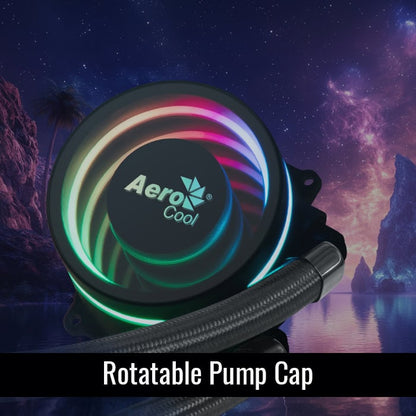 Aerocool Oasis L240 Black - 240mm ARGB Liquid Cooler - Intel LGA1851/LGA1700; AMD AM4/AM5 | dynacor.co.za