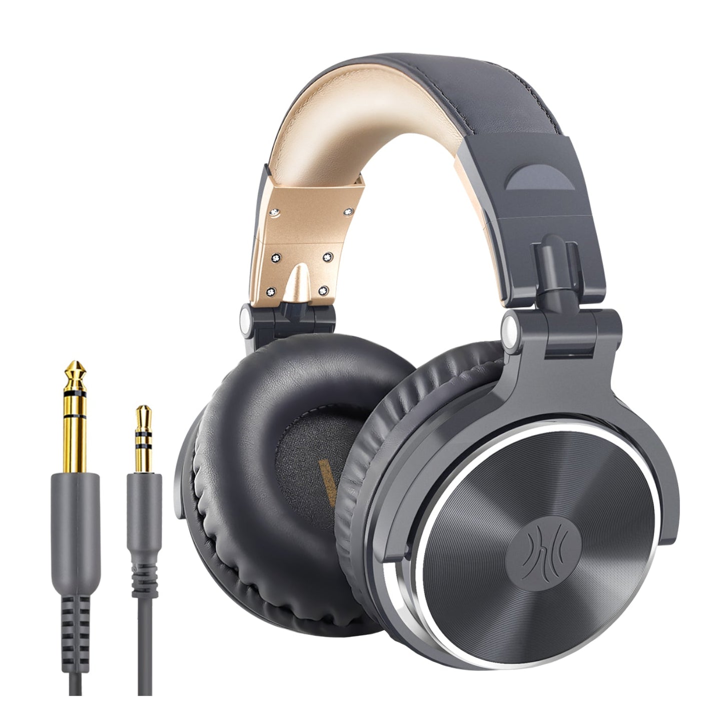Oneodio Pro 10 Professional Wired Over Ear DJ and Studio Monitoring Headphones - Grey/Gold | dynacor.co.za