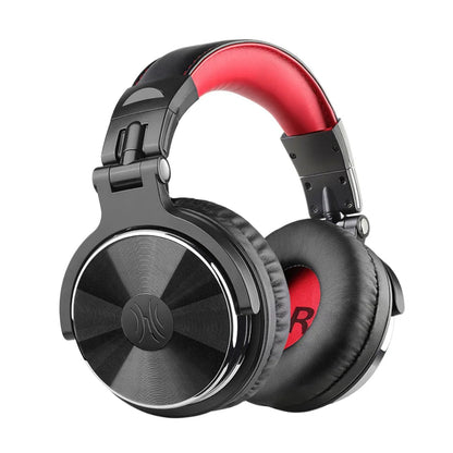 Oneodio Pro 10 Professional Wired Over Ear DJ and Studio Monitoring Headphones - Red/Black | dynacor.co.za