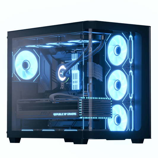Aerocool P500C Black Mid tower case - Includes 120mm ARGB Fan x 4 and 4-port ARGB control hub - ATX - 3x 2.5'' or 2x3.5'' - 360m | dynacor.co.za