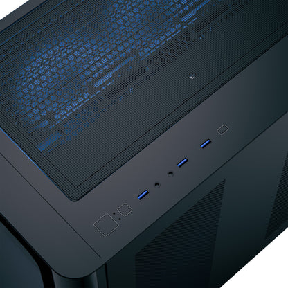 Aerocool P500C Black Mid tower case - Includes 120mm ARGB Fan x 4 and 4-port ARGB control hub - ATX - 3x 2.5'' or 2x3.5'' - 360m | dynacor.co.za