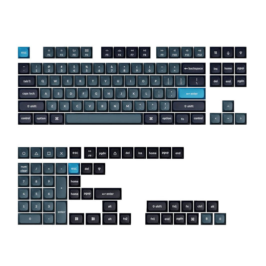 Keychron Double Shot KSA PBT Keycap Set - Dark Grey/Grey/Blue | dynacor.co.za