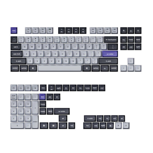 Keychron Double Shot KSA PBT Keycap Set - Dark Grey/White Smoke | dynacor.co.za