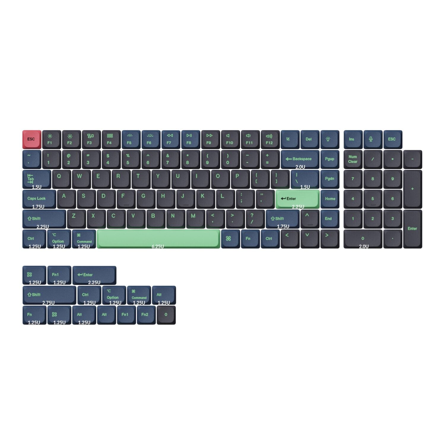 Keychron Low Profile Dye-Sub PBT LSA Full Set Keycap Set – Hacker Edition (133 Keys, PBT, Low Profile) | dynacor.co.za