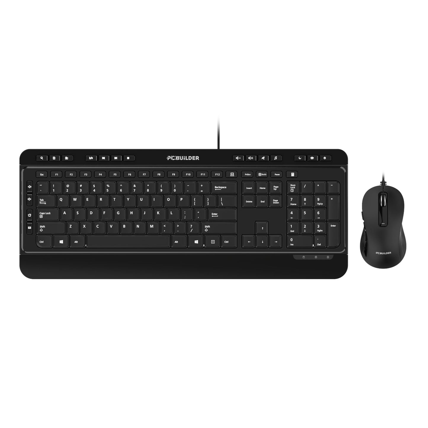 PCBuilder ALPHA Silent Wired Keyboard and Mouse Combo | dynacor.co.za