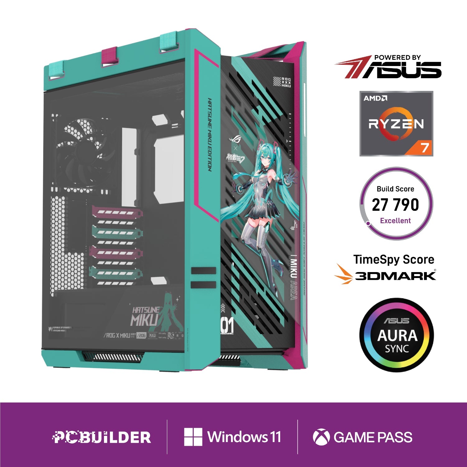 PCBuilder Ryzen 7 9800X3D ASUS X MIKU Windows 11 Gaming PC | dynacor.co.za
