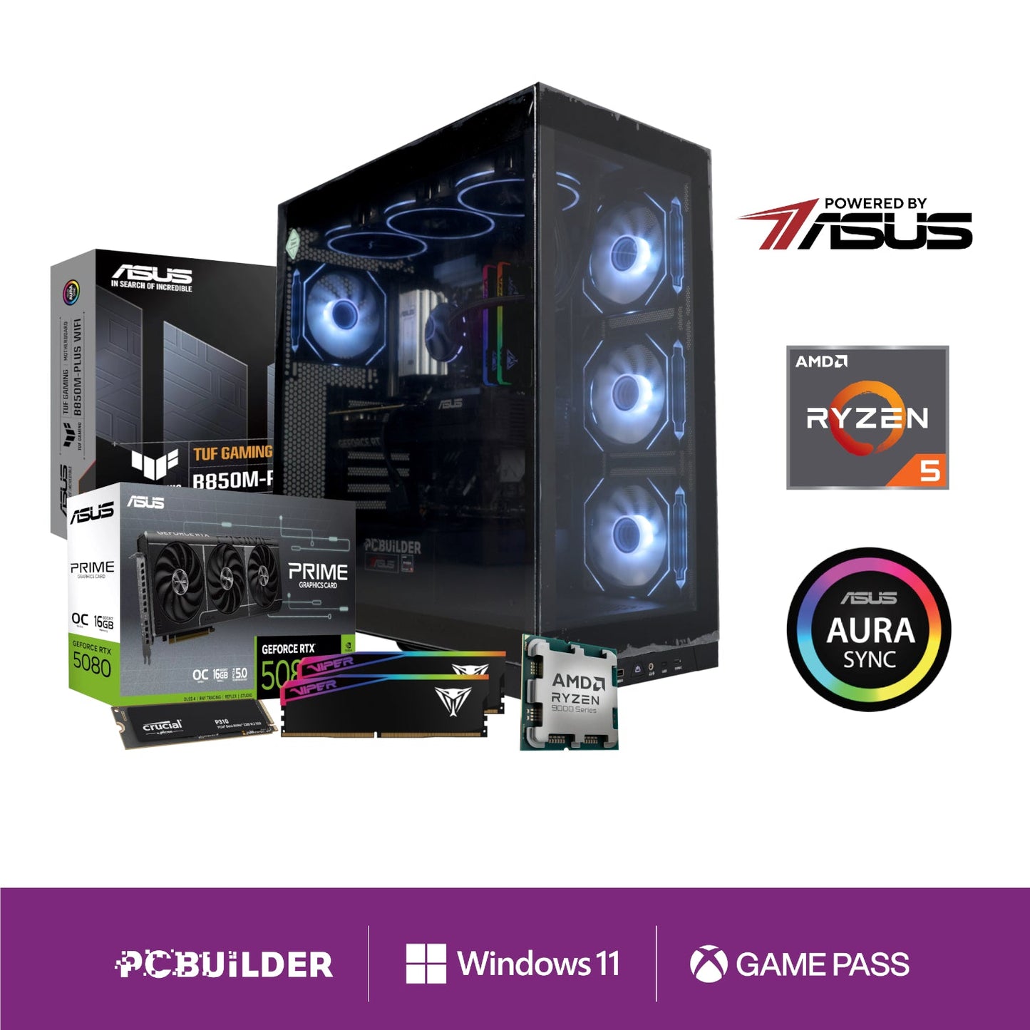 PCBuilder Ryzen 7 9850X3D ODYSSEY Windows 11 Gaming PC | dynacor.co.za