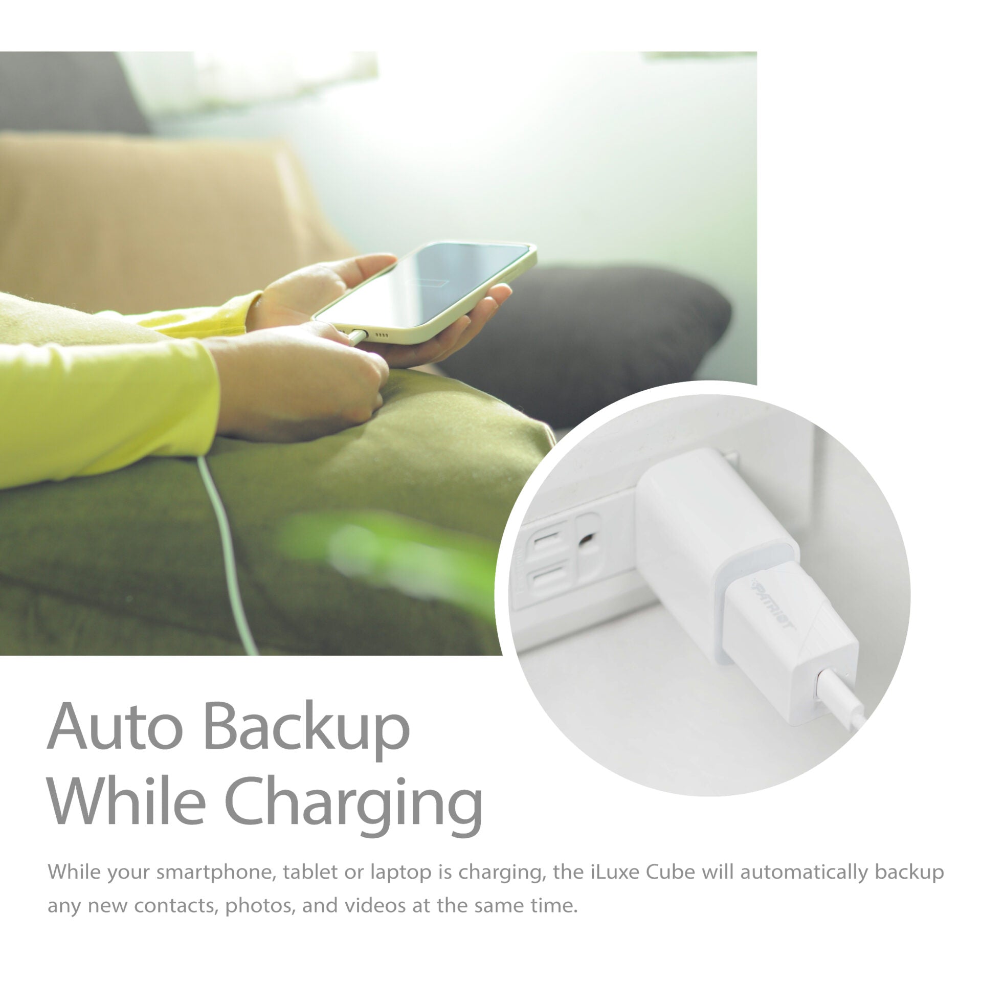 Patriot iLuxe Cube 1TB Type-C Smart Backup Solution - White | dynacor.co.za