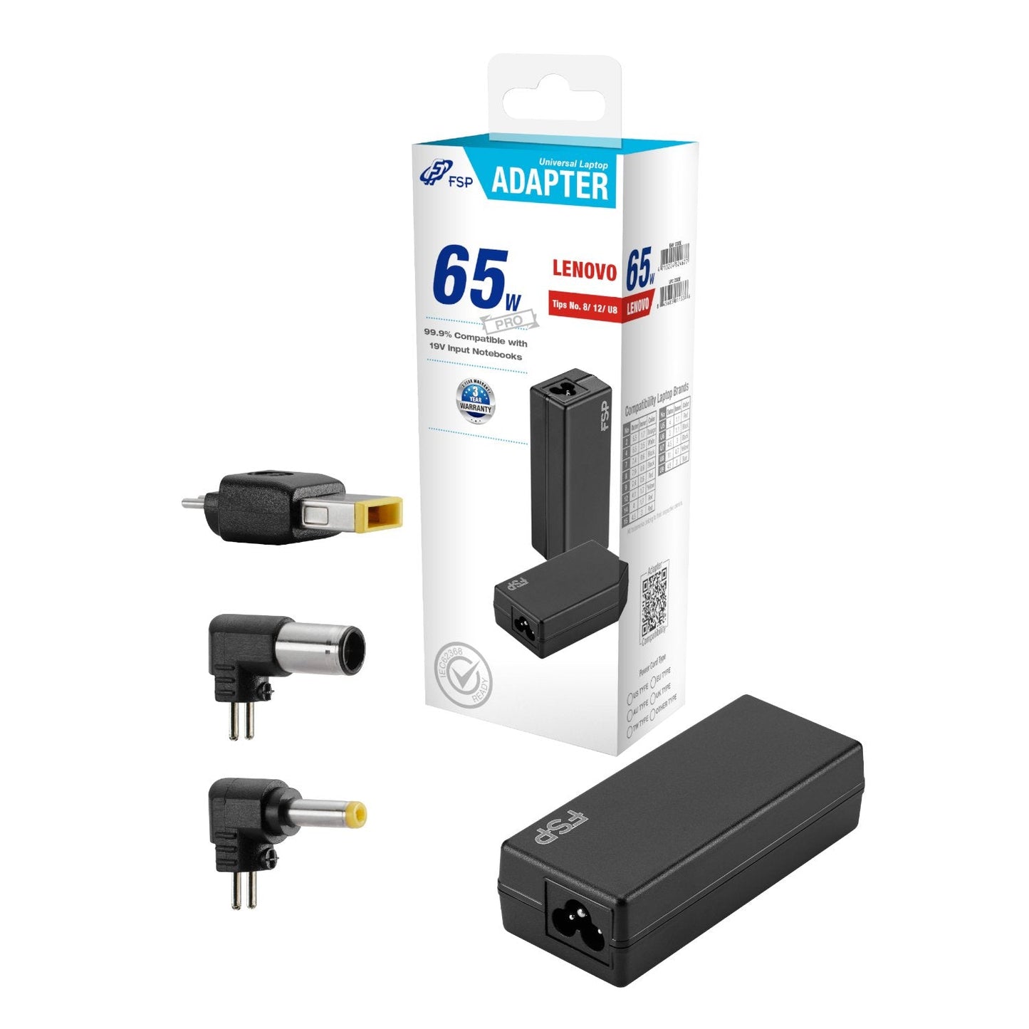 FSP PRO 65W Universal Laptop Adapter – Lenovo | dynacor.co.za