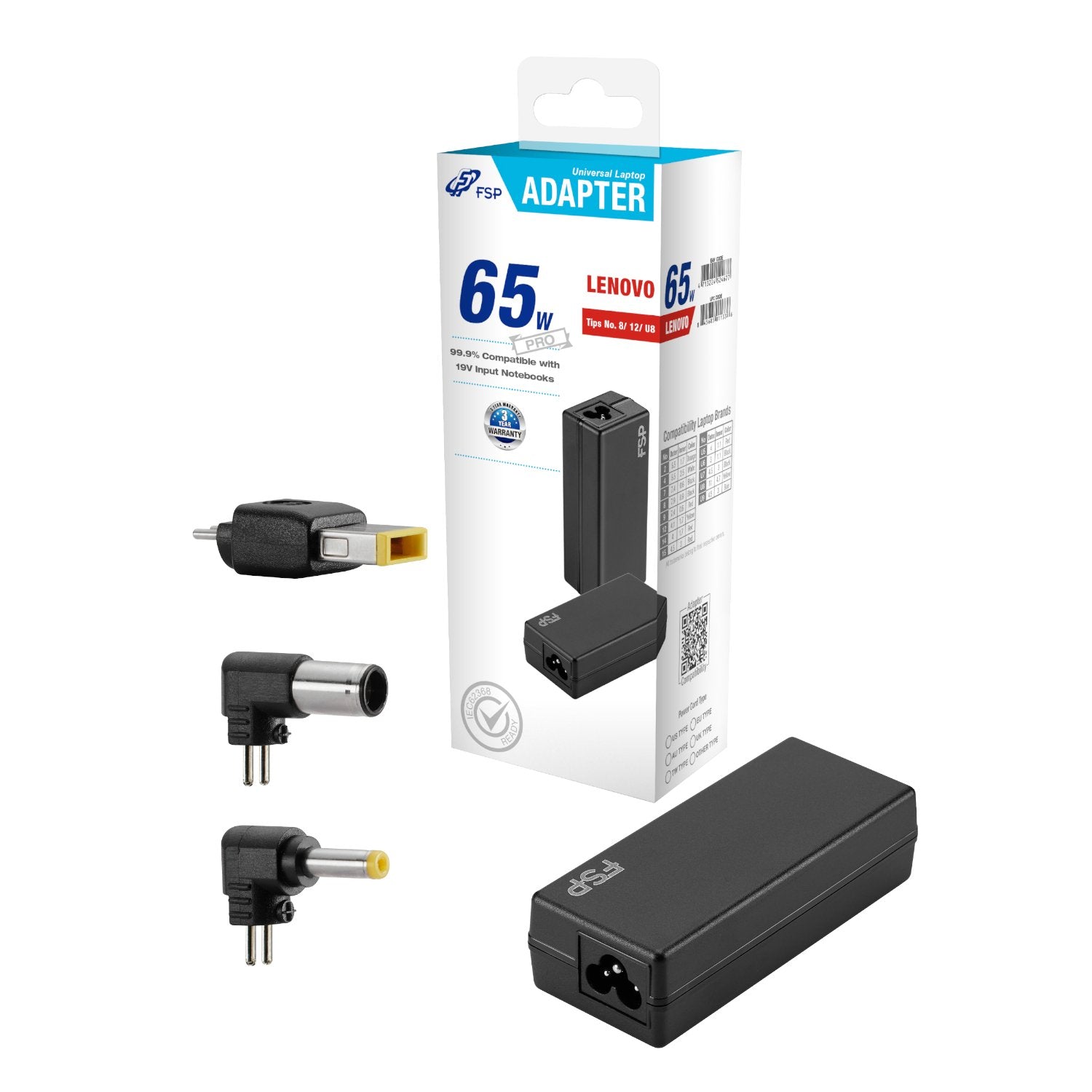 FSP PRO 65W Universal Laptop Adapter – Lenovo | dynacor.co.za