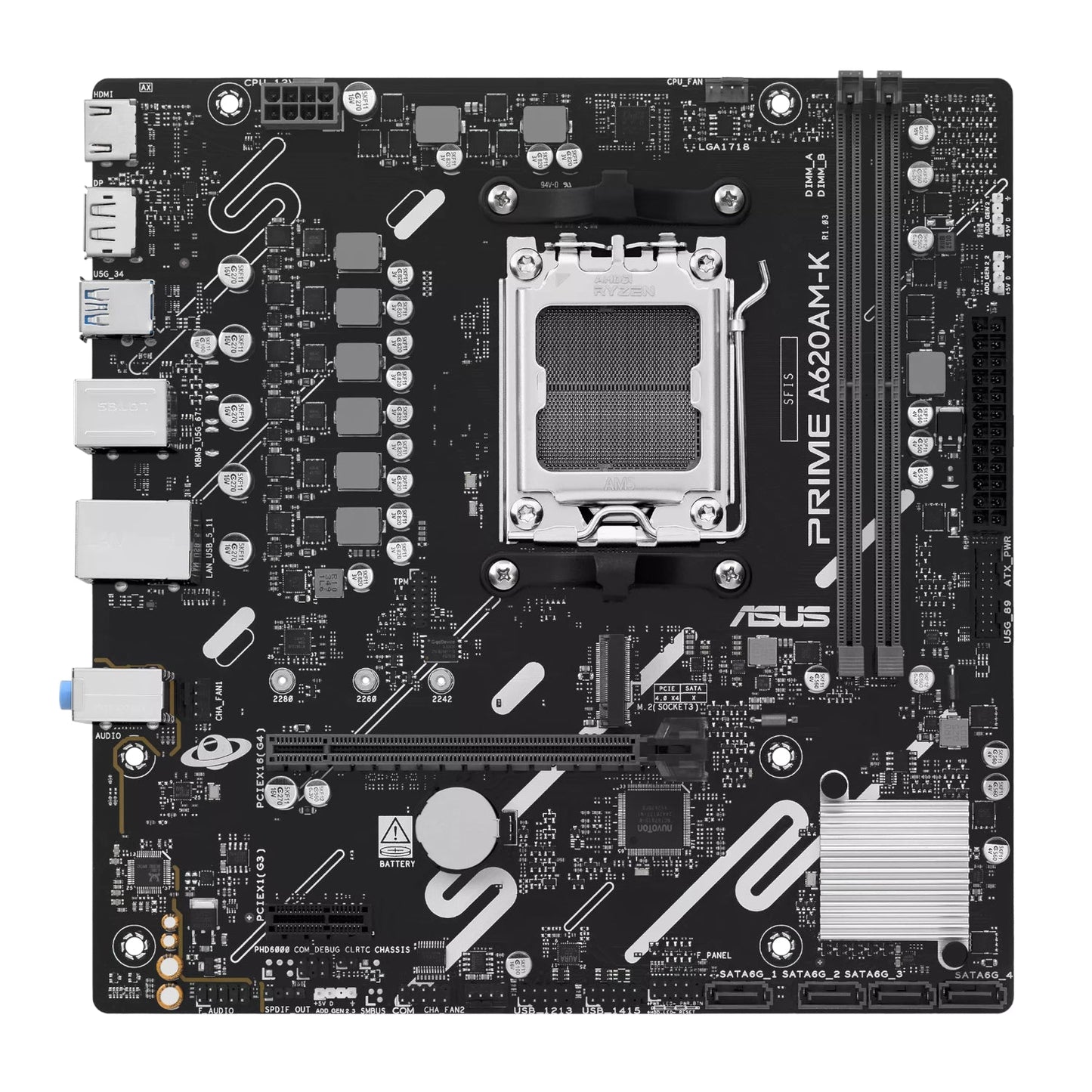 Asus PRIME A620AM-K AM5 M-ATX Motherboard | dynacor.co.za