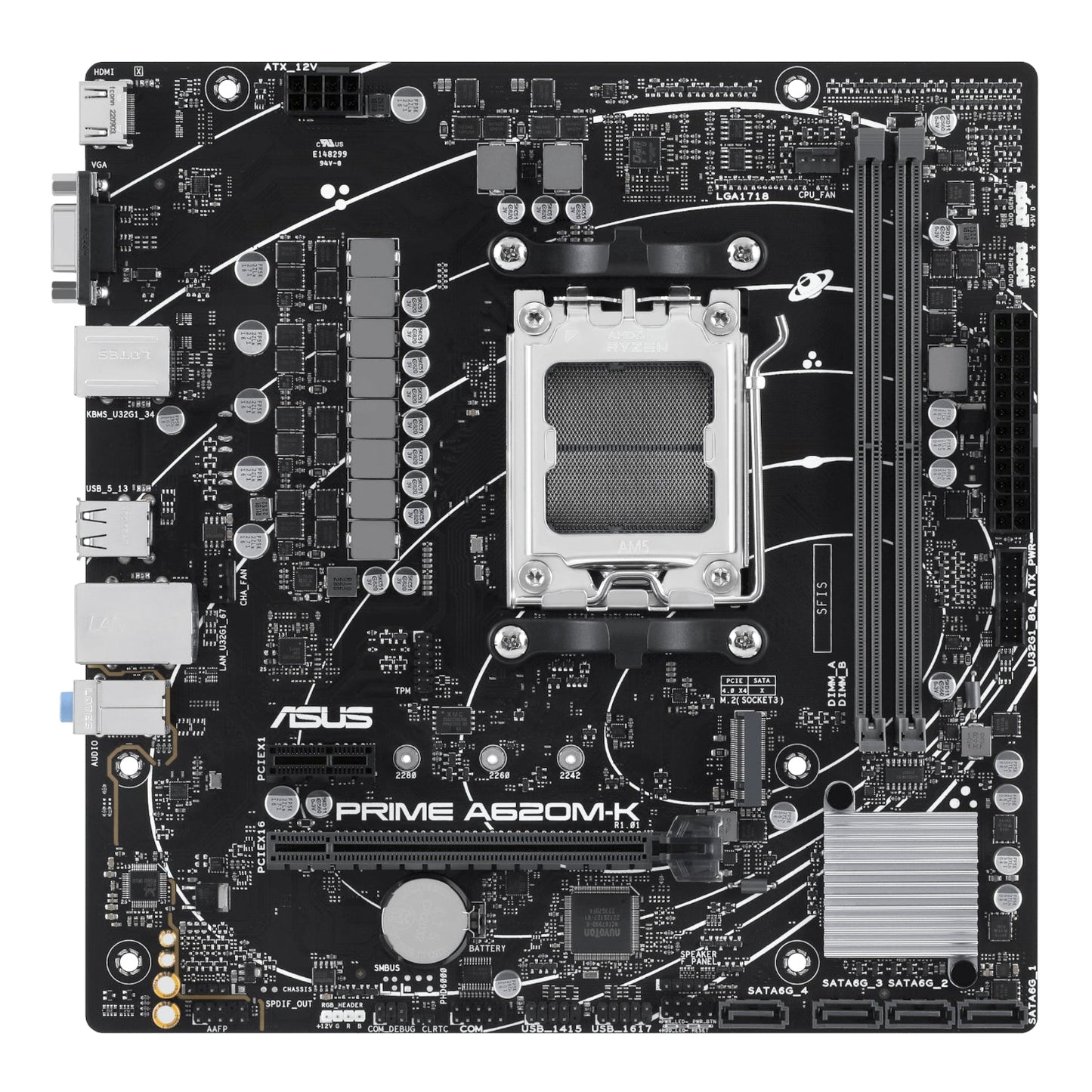 ASUS Prime A620M-K AM5 DDR5 M-ATX Motherboard | dynacor.co.za