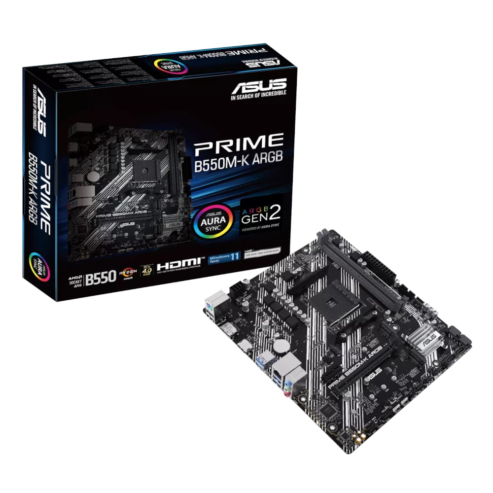 Asus PRIME B550M-K ARGB AM4 M-ATX Motherboard | dynacor.co.za