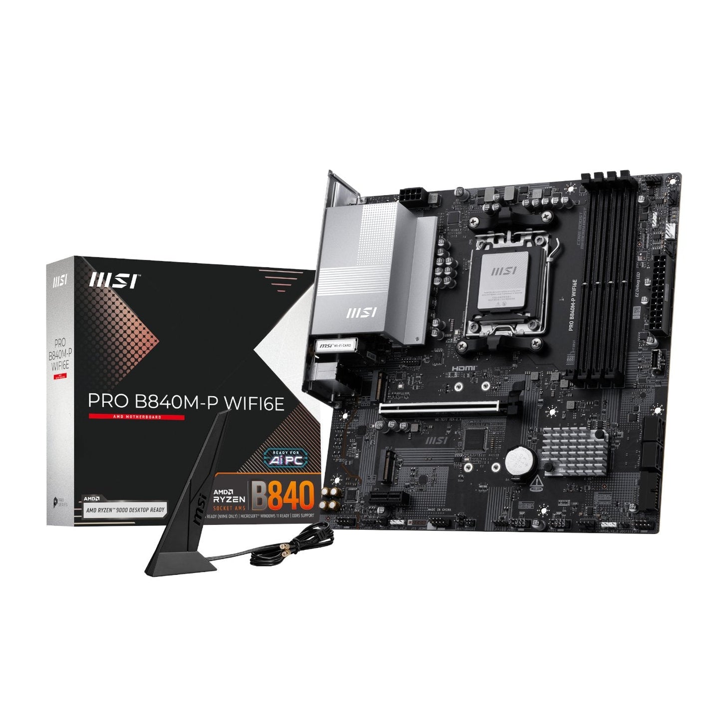 MSI PRO B840M-P Wi-Fi 6E AMD AM5 MATX Gaming Motherboard | dynacor.co.za