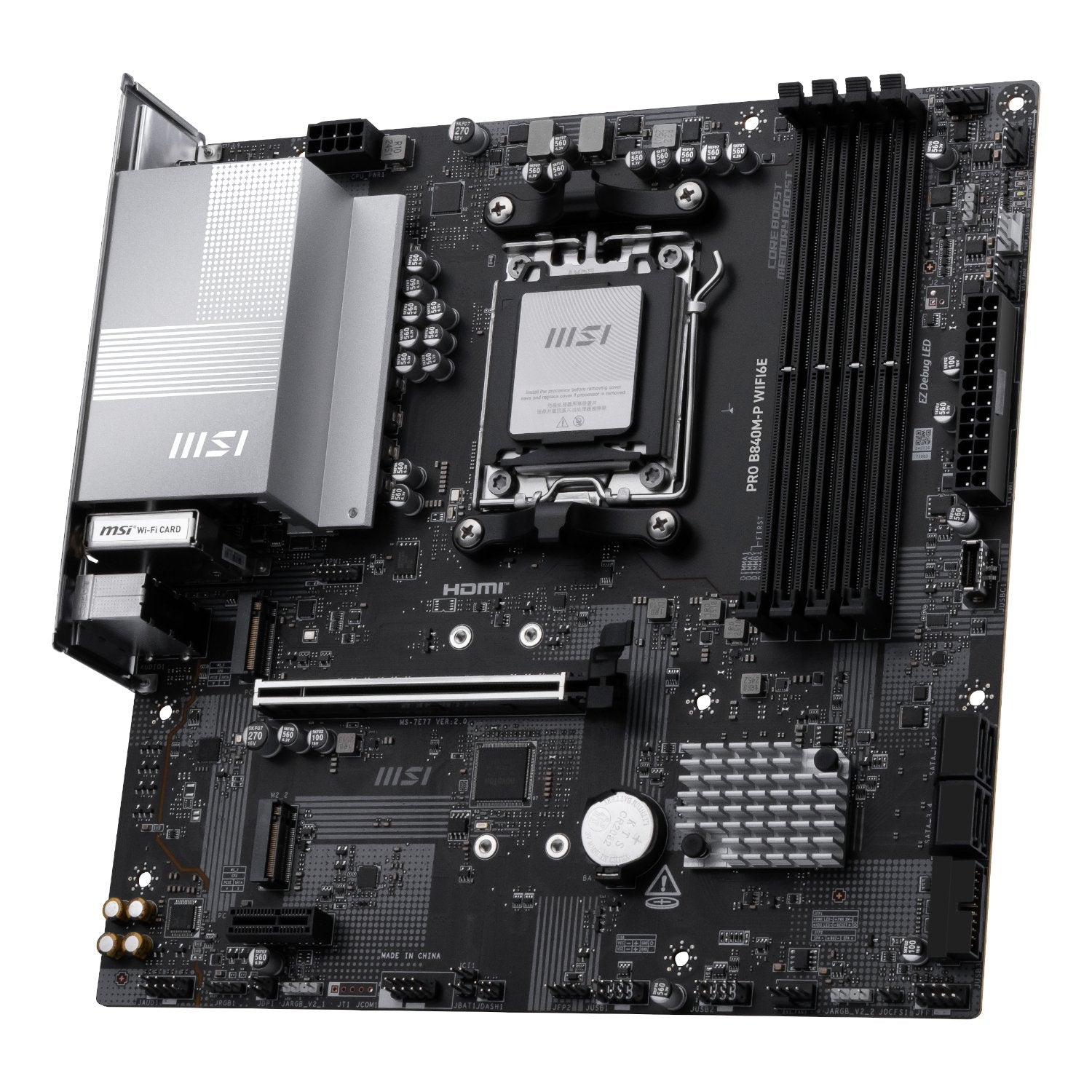 MSI PRO B840M-P Wi-Fi 6E AMD AM5 MATX Gaming Motherboard | dynacor.co.za